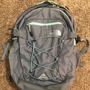 North Face Borealis Backpack: Gray & Turquoise